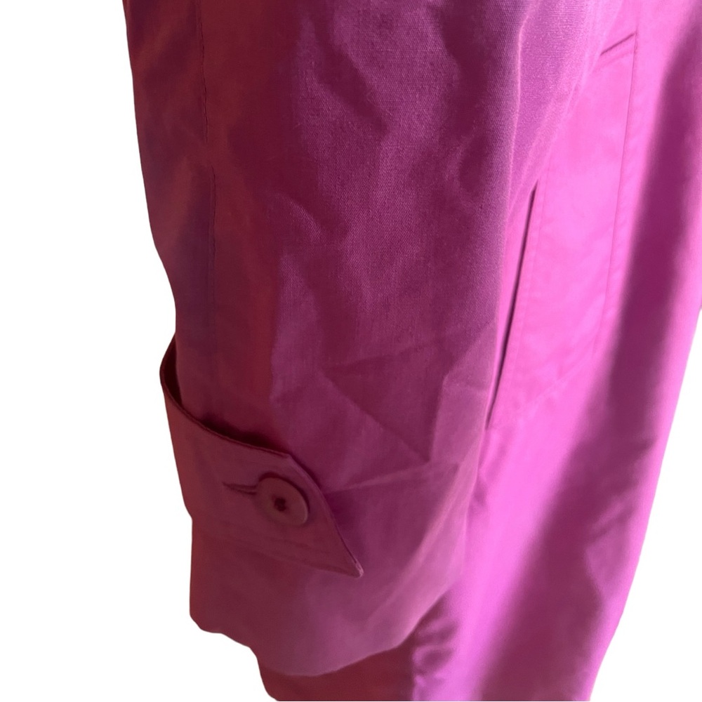 Vtg London Fog Trench Coat Made In The USA Womens Pink lined Long Coat Size 12 - Picture 12 of 14